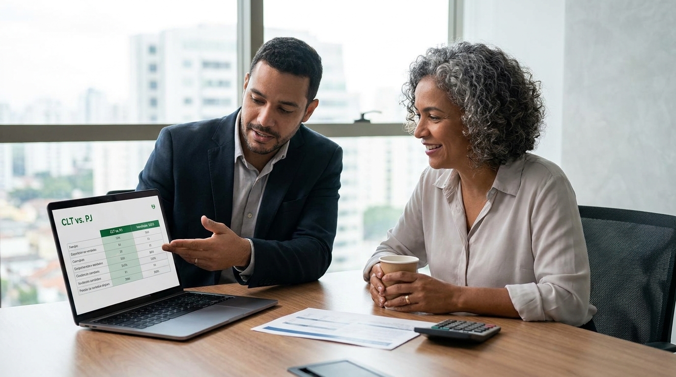 CLT ou PJ para vendedor: qual vale mais a pena em 2026?
